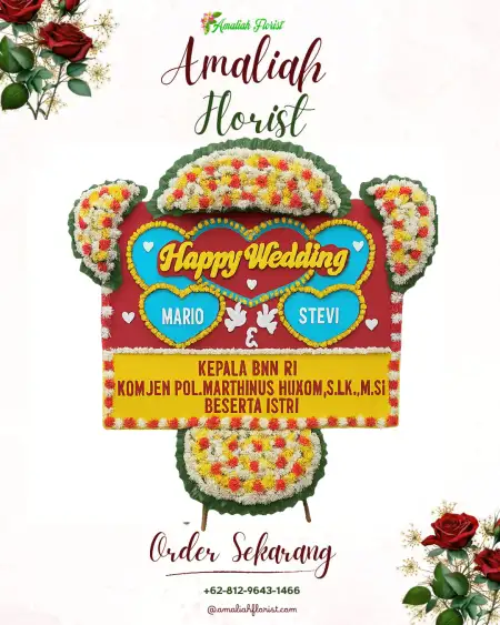 Papan Bunga Pernikahan Mori